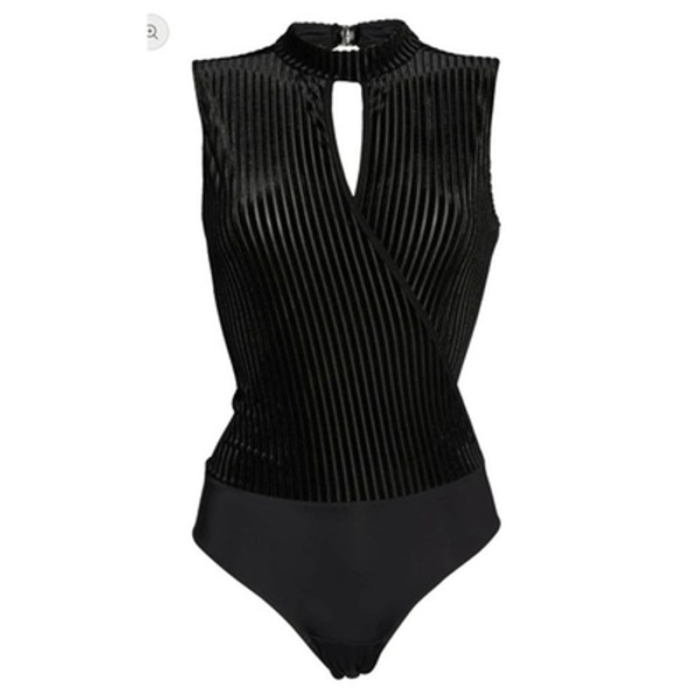 Omnia Opal bodysuit Black Womans size M Paratusomnia gothic classic capsule